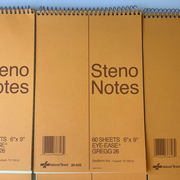 National Brand Steno Notebook with Brown Board Cover, Green Eye-Ease Paper, 6 ct - Picture 2 of 4